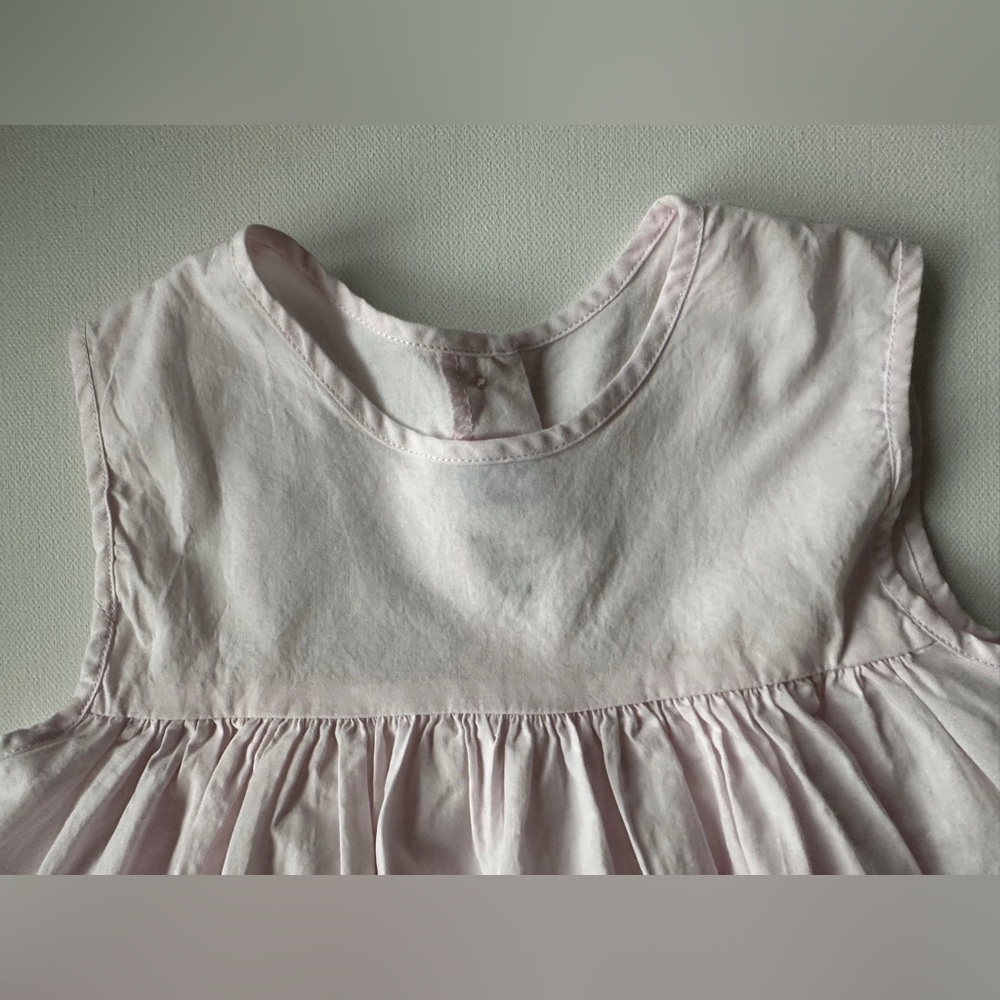 Auraluz girl’s dress pink with lace, collar and embroidered flowers | Size 24M. - Picture 10 of 13